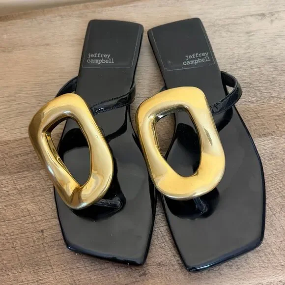 Jeffrey Campbell Linques Jelly Ornament Flat Sandals women’s size 6 shoes Anthro - Picture 2 of 5